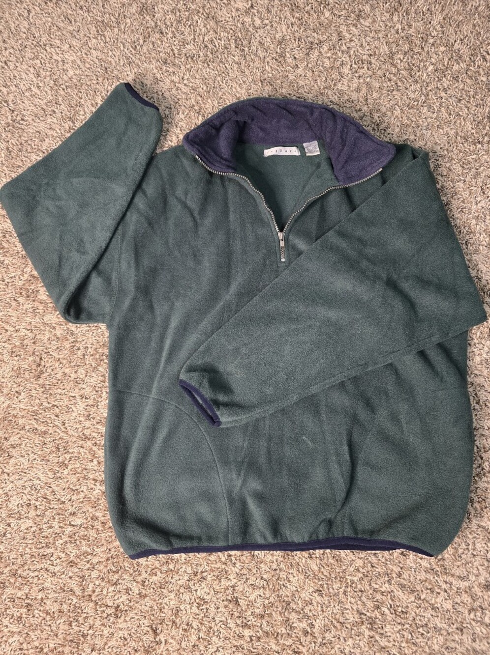 Men's Deep Green Half-Zip Fleece Pullover